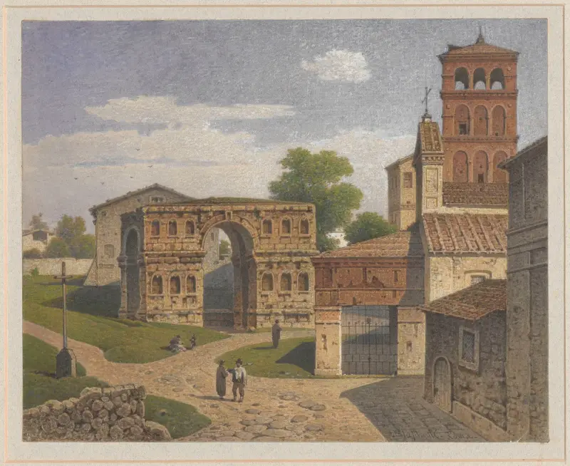 Janusbågen, Guldsmedernas båge och kyrkan San Giovanni al Valebro i Rom av Arthur Blaschnik