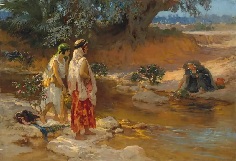 Am Ufer des Wadi von Frederick Arthur Bridgman