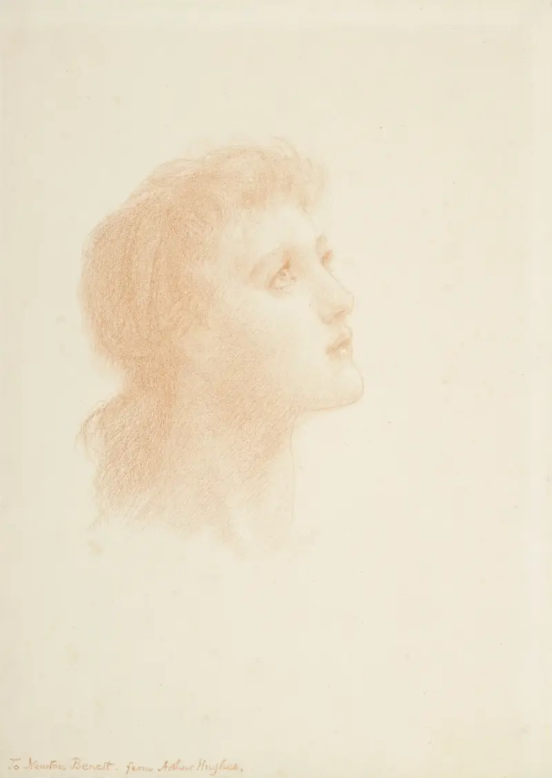 Huvud av en flicka av Arthur Hughes