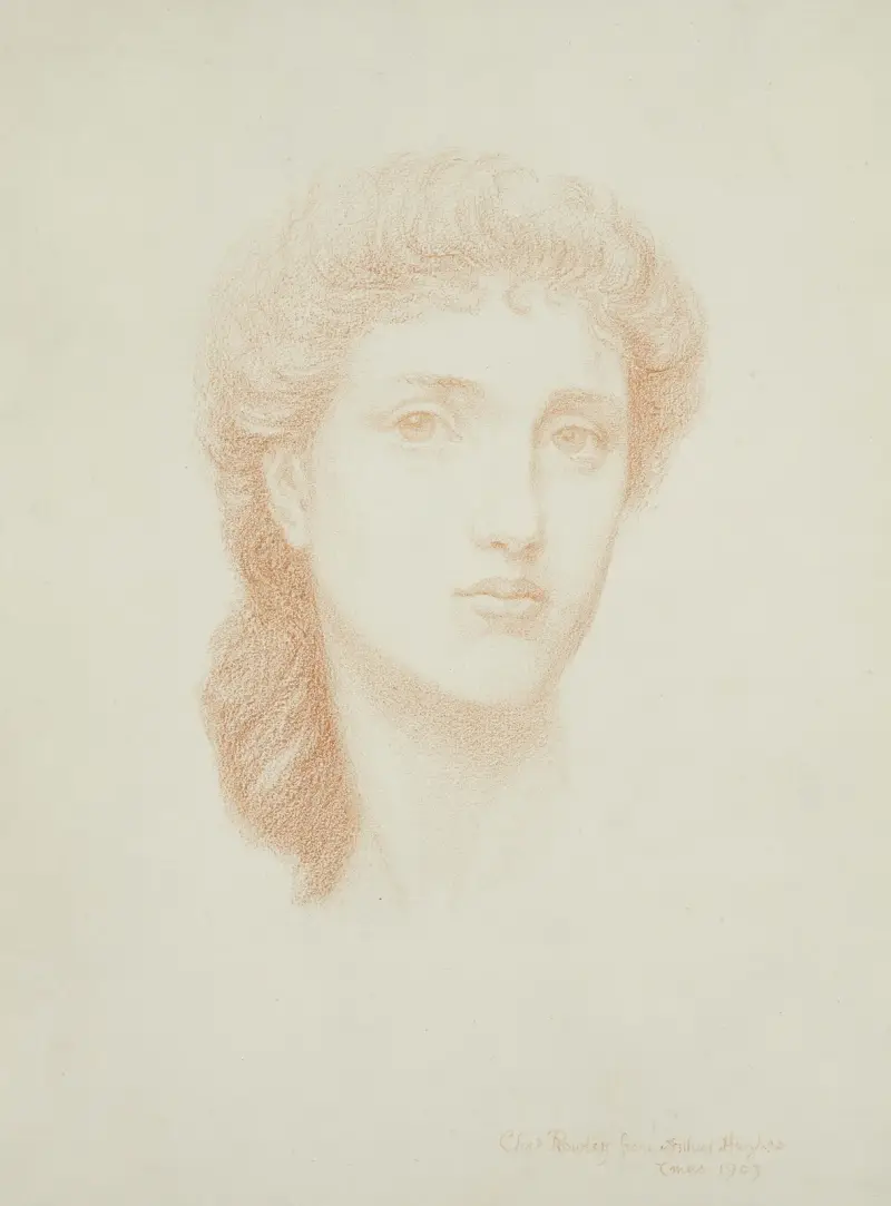 Kopfstudie eines Mädchens, 1903 von Arthur Hughes