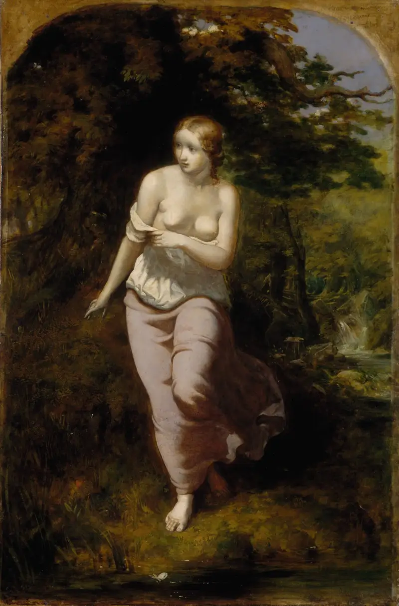 Musidora Bathing av Arthur Hughes