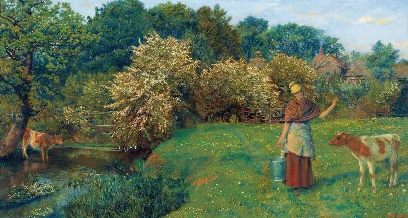 Poll The Milkmaid von Arthur Hughes