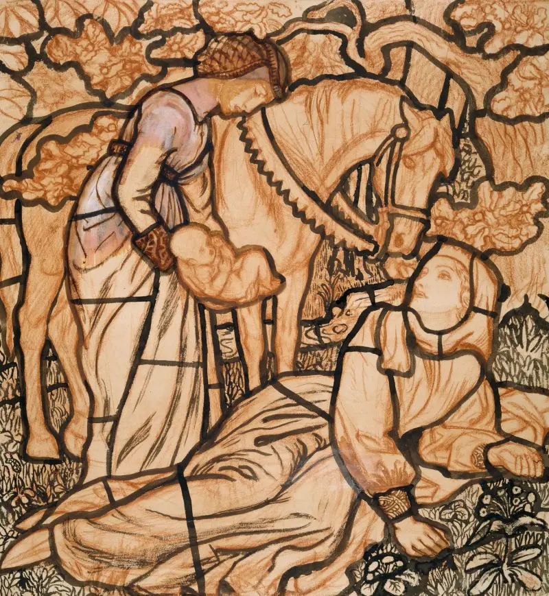 Die Geburt Tristrams von Arthur Hughes