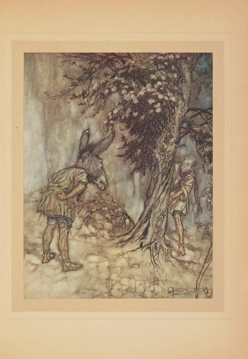 Oh! Bottom! comme tu es changé! av Arthur Rackham