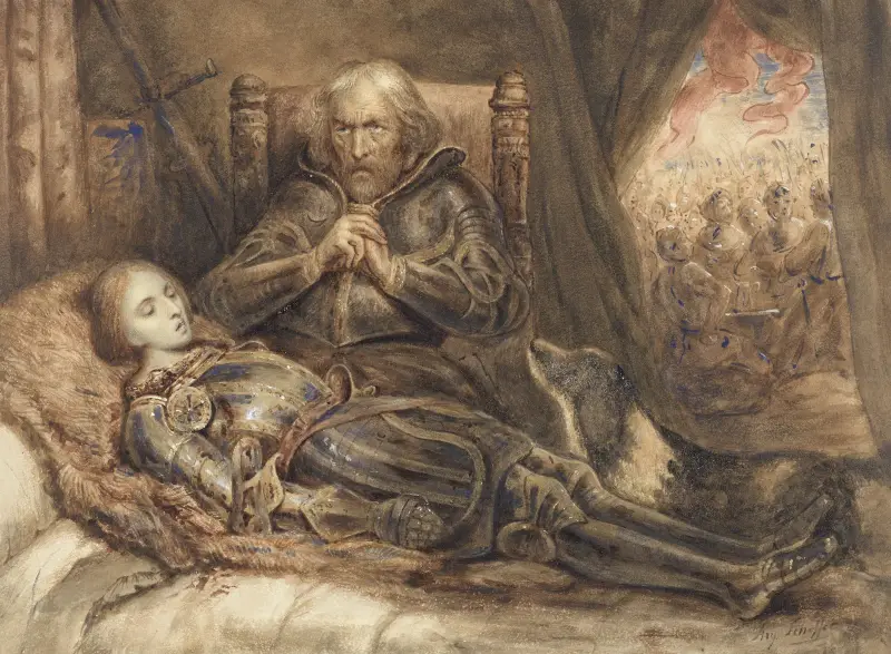 Eberhard von Württenberg treurend om zijn zoon av Ary Scheffer
