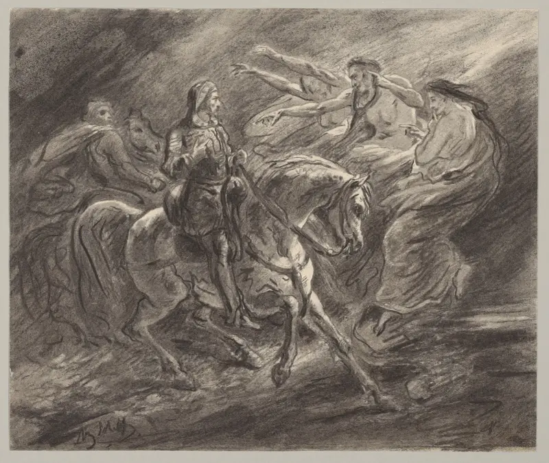 Macbeth, I, 3, Macbeth and the witches av Ary Scheffer