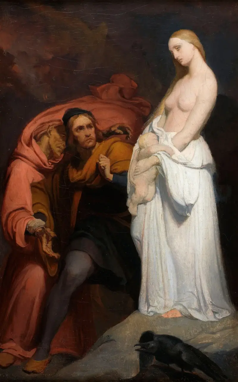 Marguerite holding her dead child av Ary Scheffer