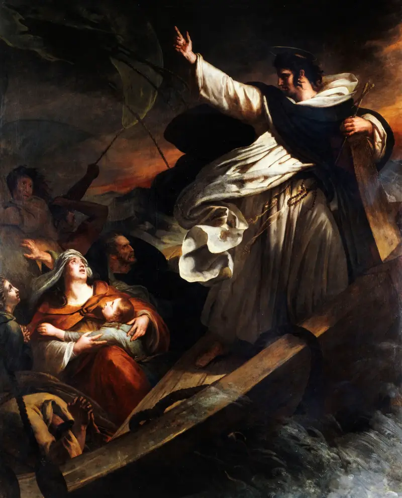 Sankt Thomas av Aquino predikar om tillit till Gud under stormen av Ary Scheffer