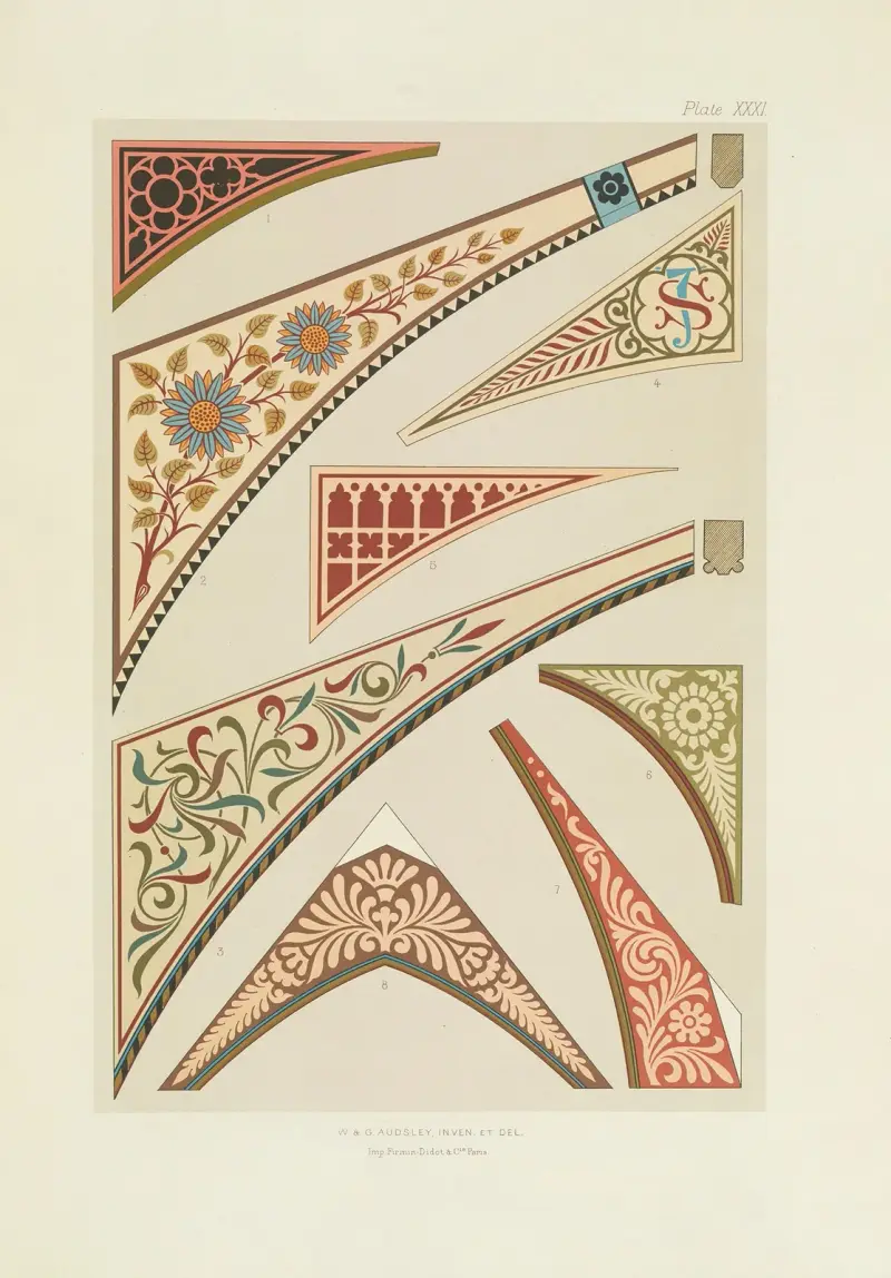 Polykrom dekor för byggnader i medeltida stilar, pl. 31 av George Ashdown Audsley