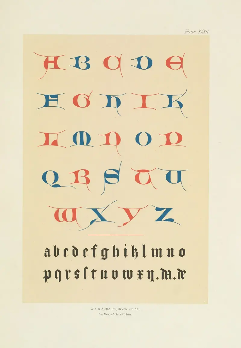 Polykrom dekor för byggnader i medeltida stil, pl. 32 av George Ashdown Audsley