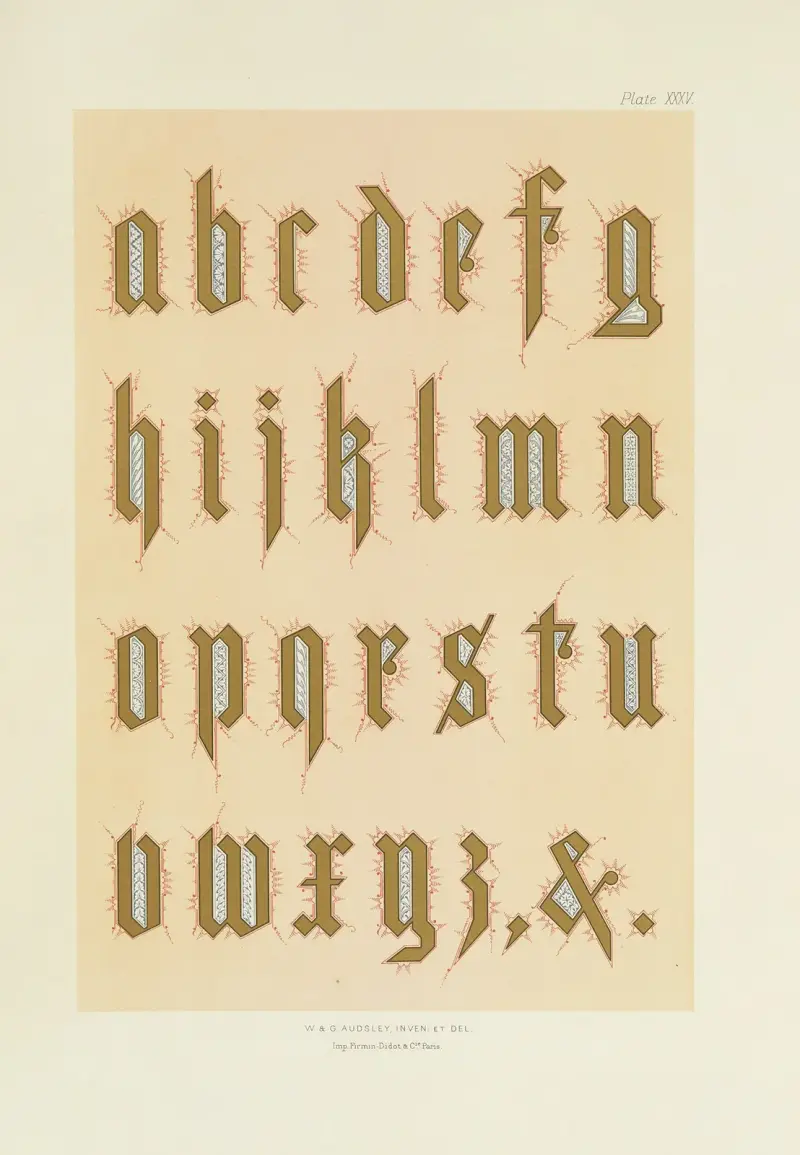 Polykrom dekor för byggnader i medeltida stil, pl. 35 av George Ashdown Audsley