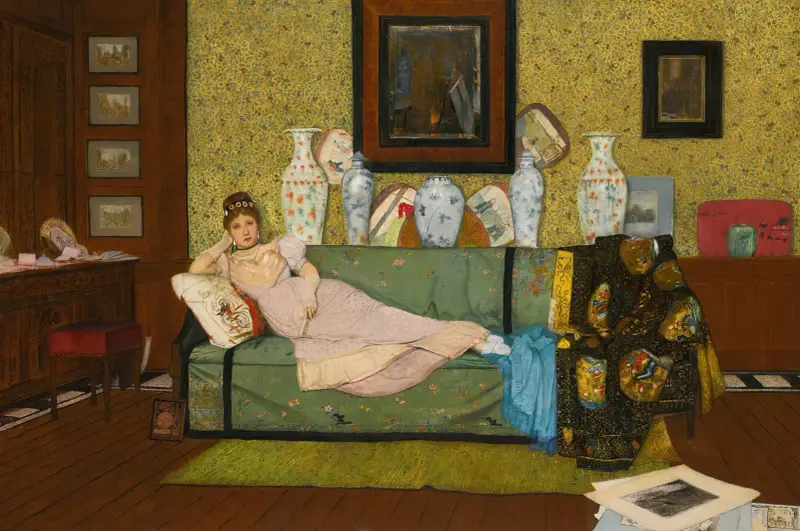 En dagdröm, i konstnärens hus av John Atkinson Grimshaw