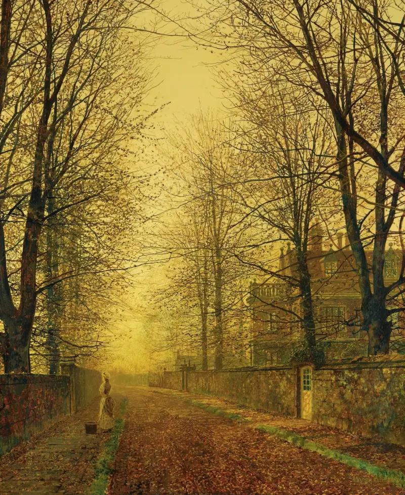 I höstens gyllene skimmer av John Atkinson Grimshaw