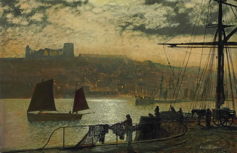 Whitby Abbey And Church av John Atkinson Grimshaw