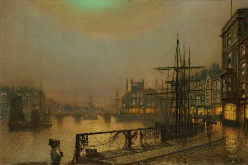 Whitby at night av John Atkinson Grimshaw