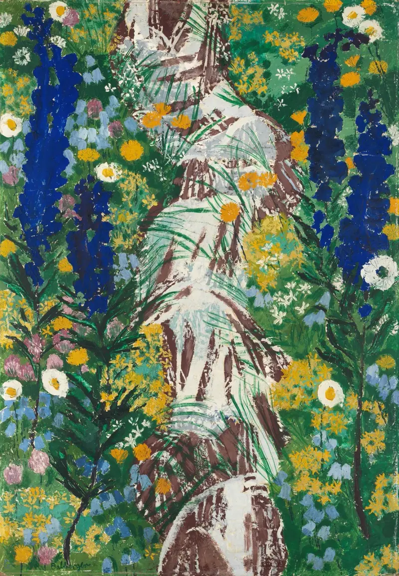 Blommor vid bäcken av August Babberger
