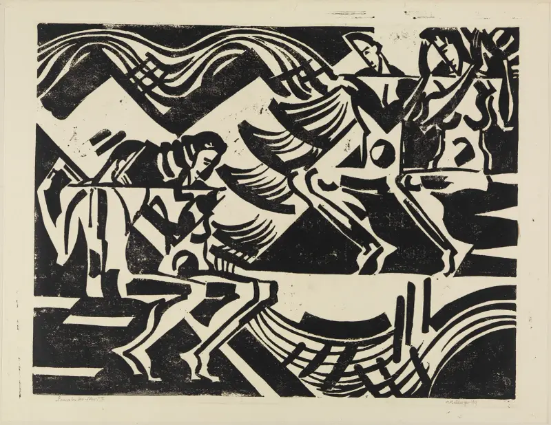 Zwei Paare in der Natur, Blatt II von August Babberger