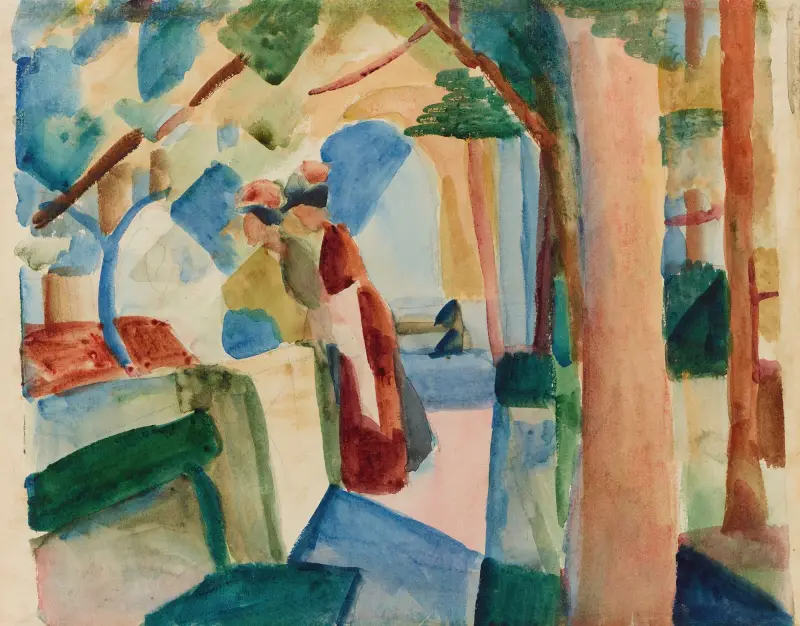 Na hřbitově v Thunu, August Macke