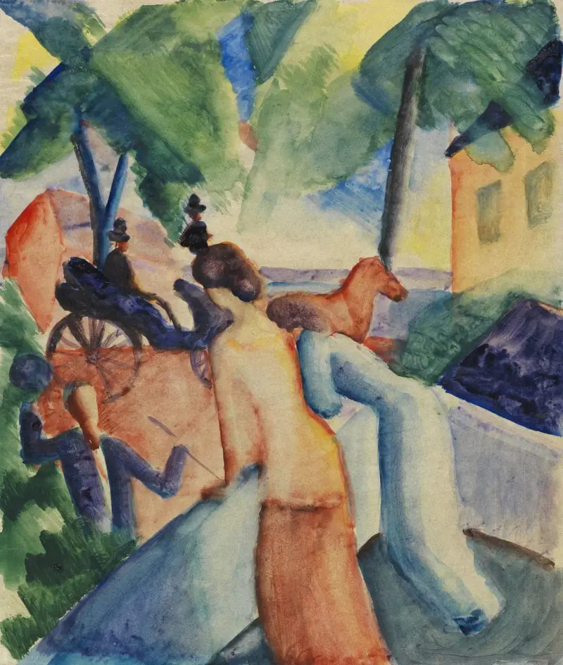 Begrüssung (Thunersee), 1913 av August Macke