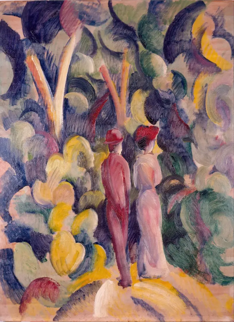 Couple on the Forest Track av August Macke