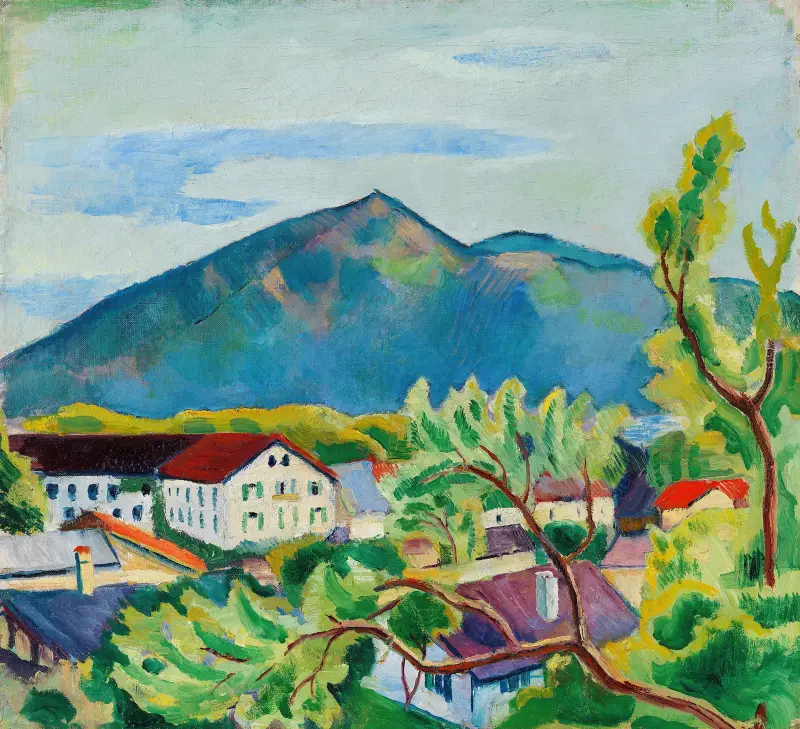Frühlingslandschaft in Tegernsee von August Macke