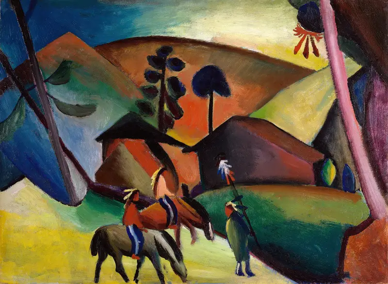 Indians on Horses av August Macke