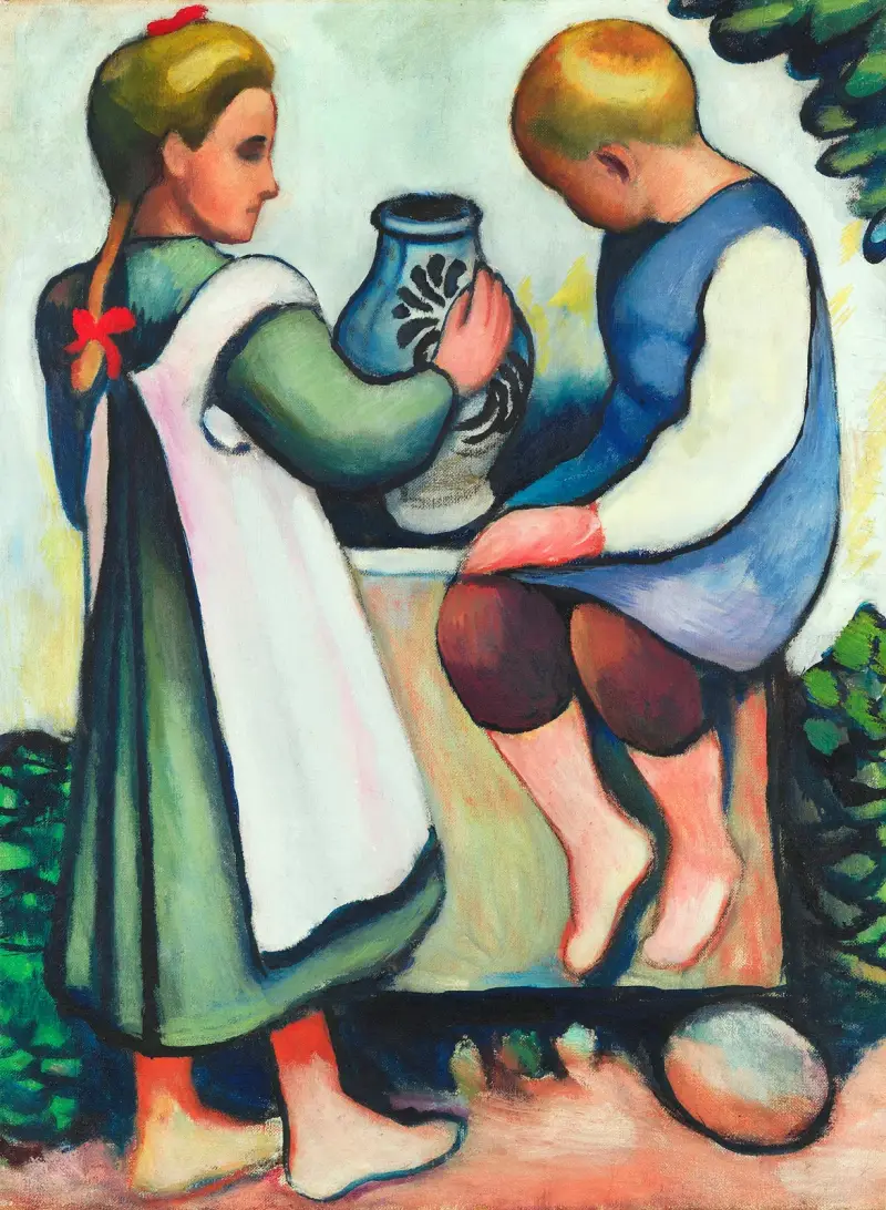 Kinder am Brunnen II von August Macke