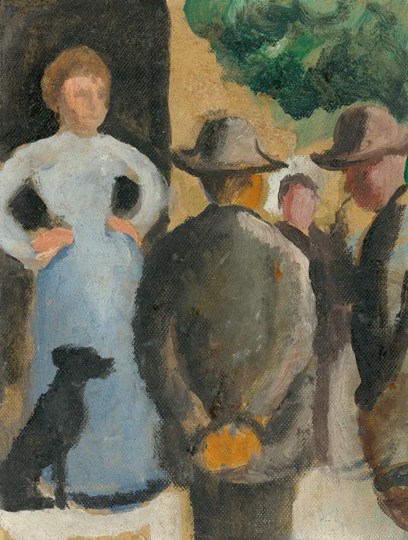 Leute auf der Straße, 1909 av August Macke