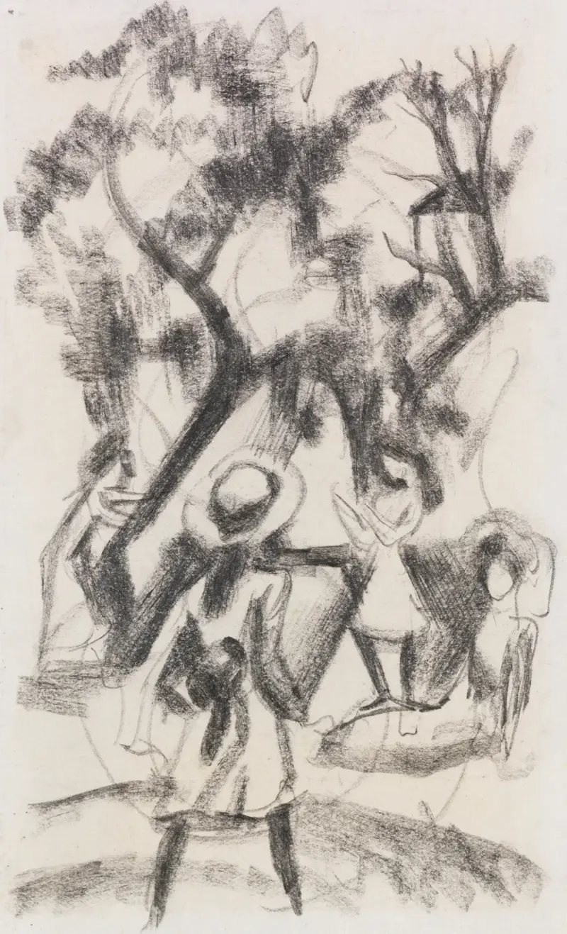 Mädchen im Park av August Macke