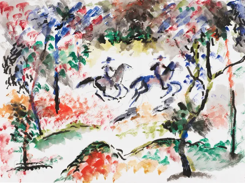 Reiter im Wald av August Macke