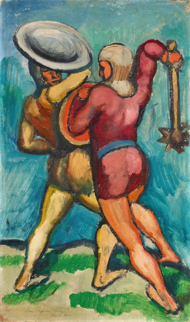 Zwei Kämpfende von August Macke