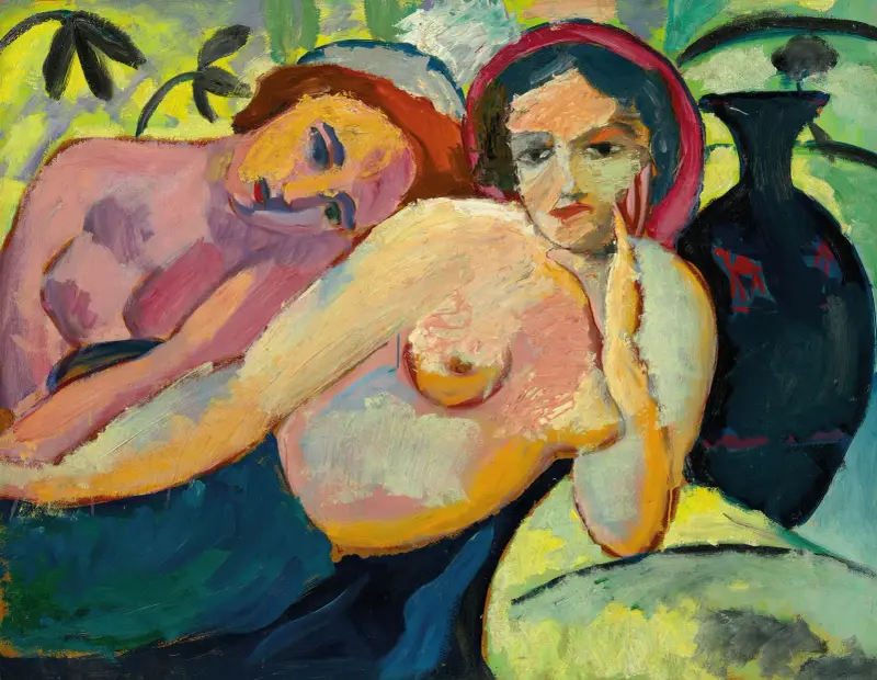 Dwie dziewczynki (orientalny szkic), August Macke