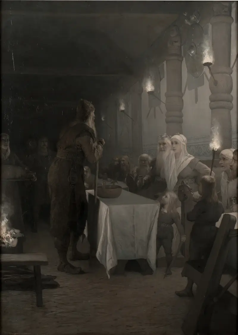 Frithiof kommer till kung Ring av August Malmström