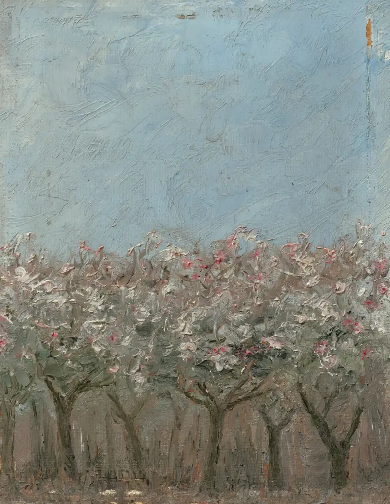Apple trees in blossom (Blommande äppelträd), August Strindberg
