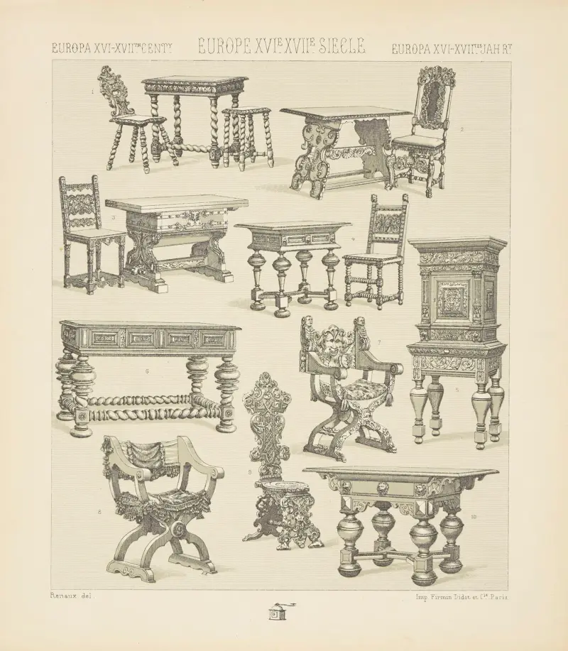 Ameublement civil – tables et sieges av Auguste Racinet