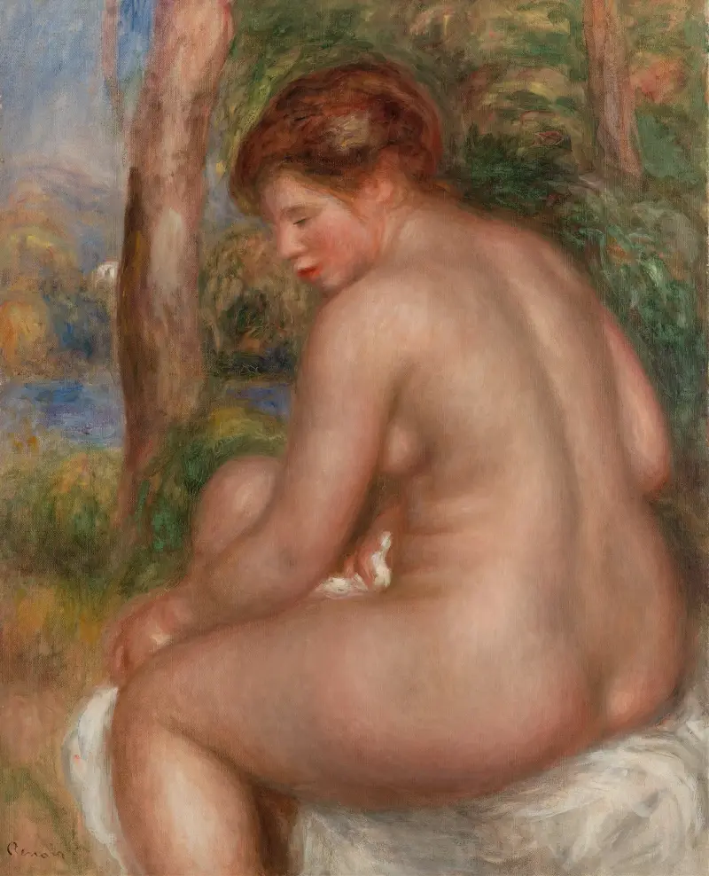 Koupající se žena ve tříčtvrtečním pohledu, Pierre-Auguste Renoir