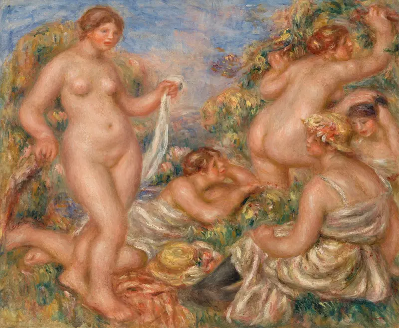Komposition, fünf Badende von Pierre-Auguste Renoir