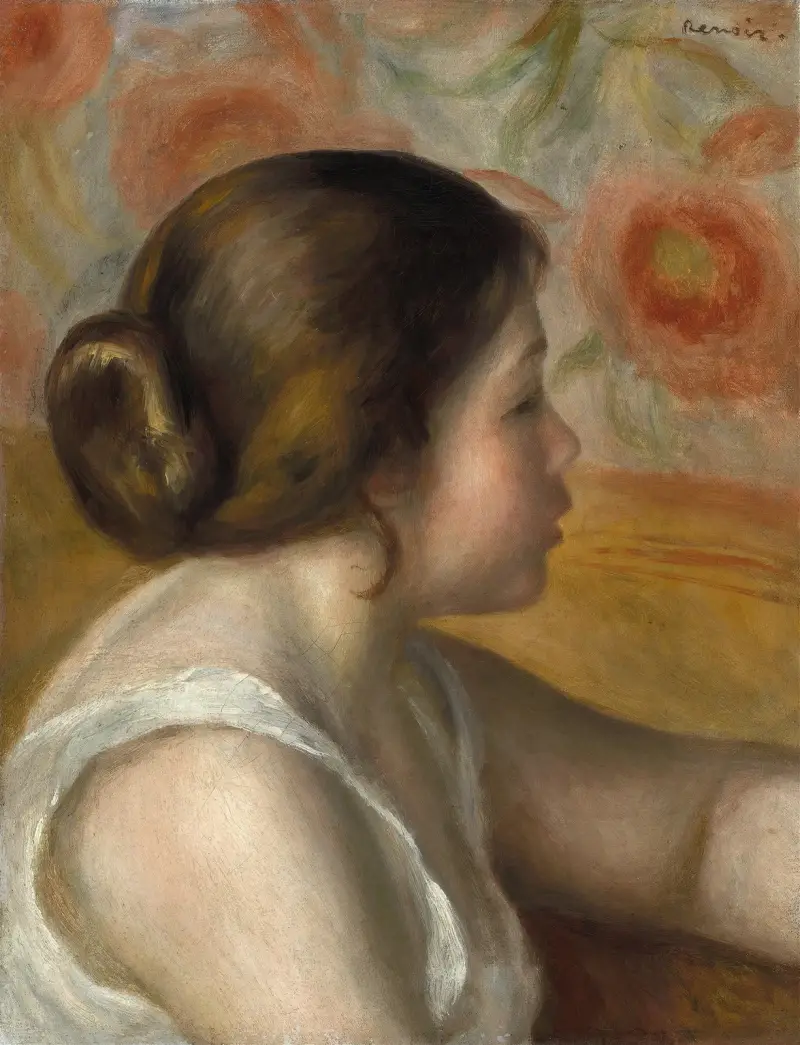 Huvud av en ung flicka av Pierre-Auguste Renoir