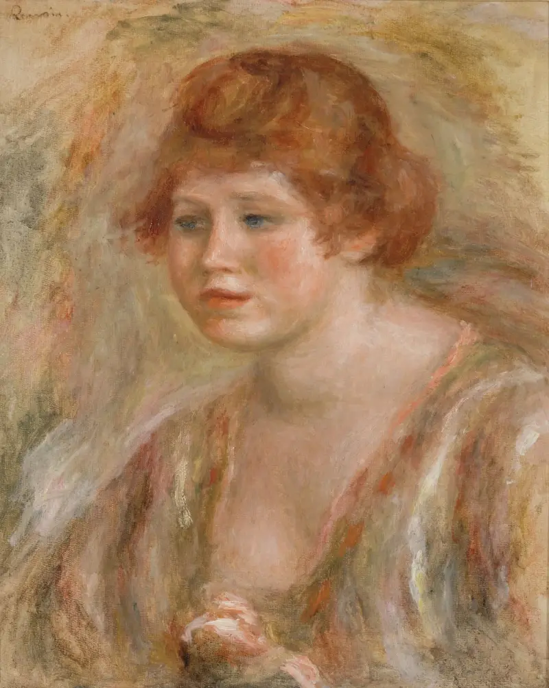 Ung kvinna med ros av Pierre-Auguste Renoir
