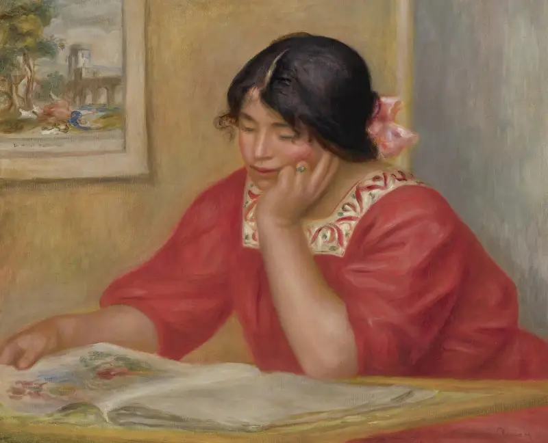 Léontine čte, Pierre-Auguste Renoir