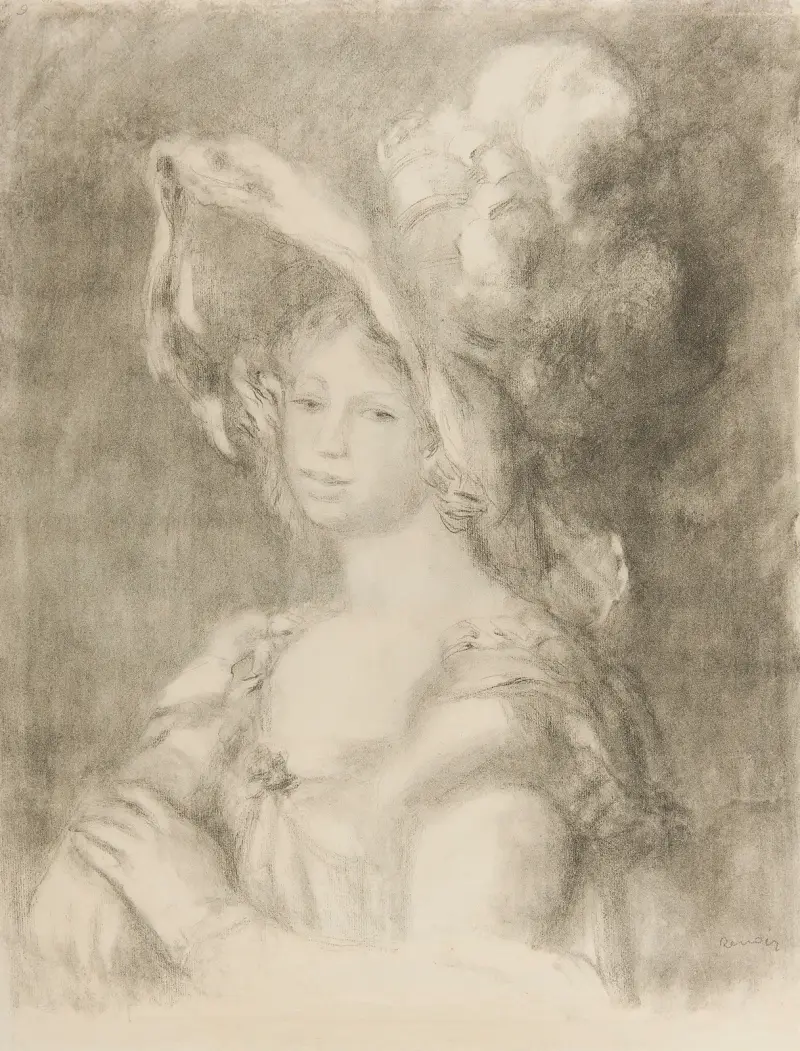 Mademoiselle Dieterle oder Die Dame mit dem großen Hut von Pierre-Auguste Renoir