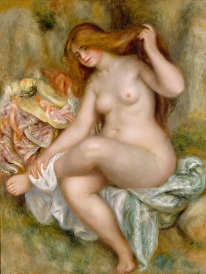 Sedící koupající se, Pierre-Auguste Renoir