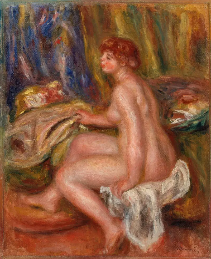 Sitzender weiblicher Akt im Profil von Pierre-Auguste Renoir