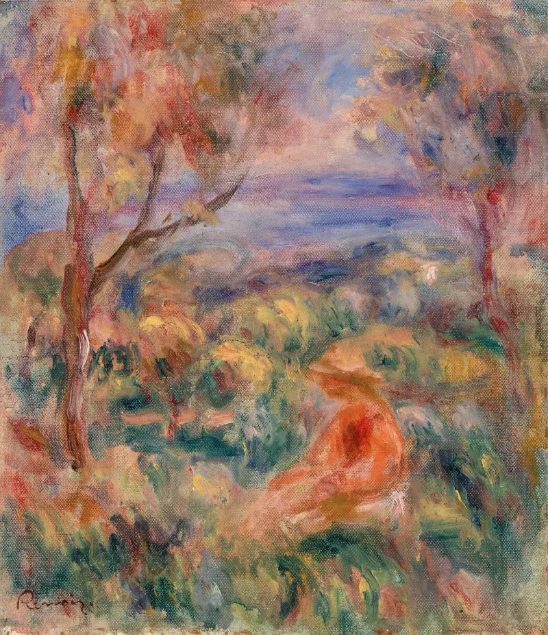 Sittande kvinna vid havet av Pierre-Auguste Renoir