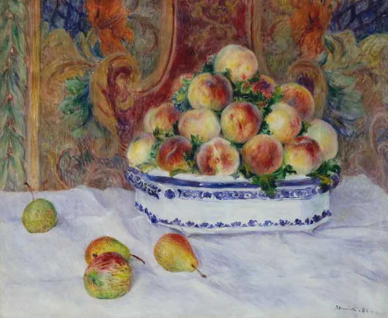 Still Life with Peaches av Pierre-Auguste Renoir