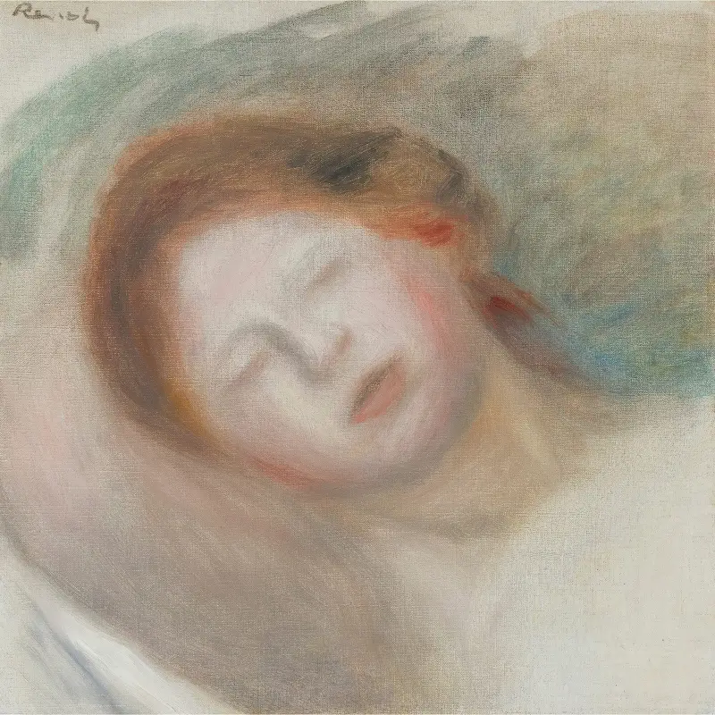 Kvinnohuvud av Pierre-Auguste Renoir