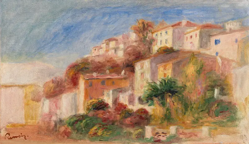 Utsikt från postkontorets trädgård, Cagnes av Pierre-Auguste Renoir