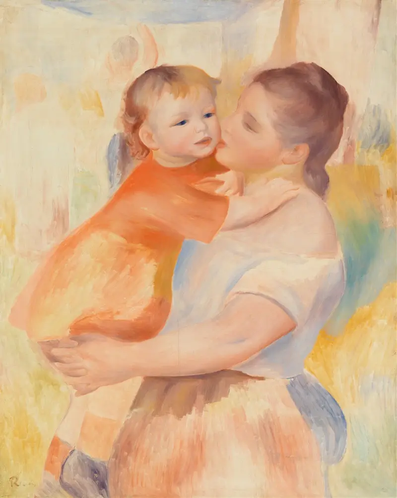 Tvätterska och barn av Pierre-Auguste Renoir