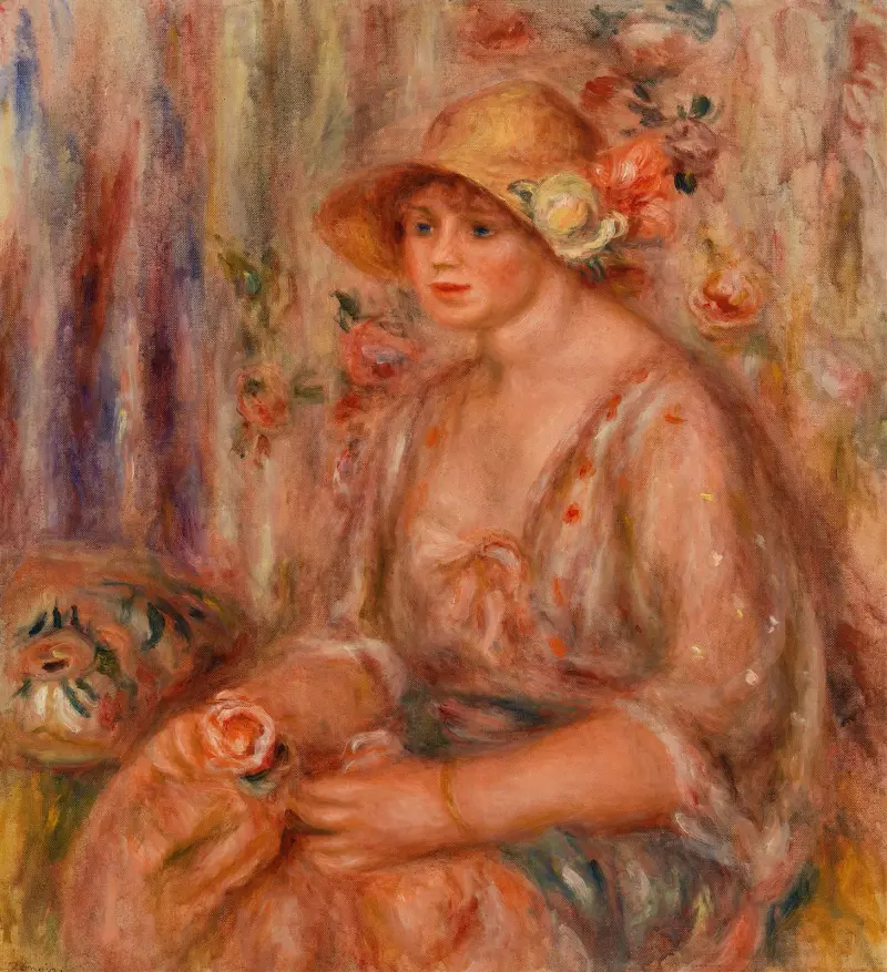 Kvinna i muslinklänning av Pierre-Auguste Renoir