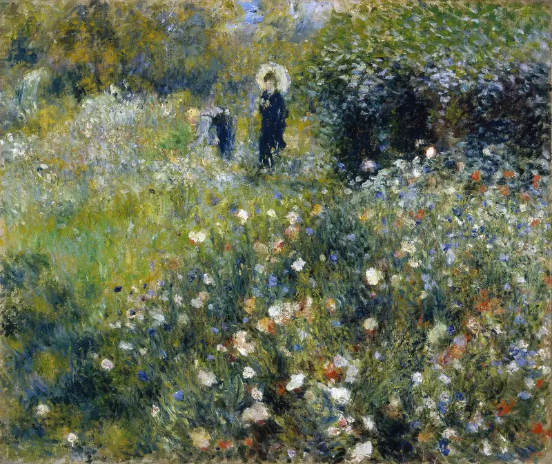 Kvinna med parasoll i en trädgård av Pierre-Auguste Renoir
